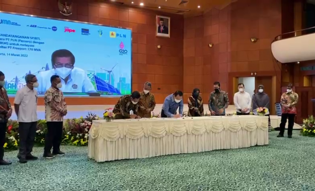 Penandatanganan Perjanjian Jual Beli Listrik antara PT BKMS, PLN (Persero) dan PT Freeport Indonesia untuk Copper Smelter di KEK Gresik (JIIPE)